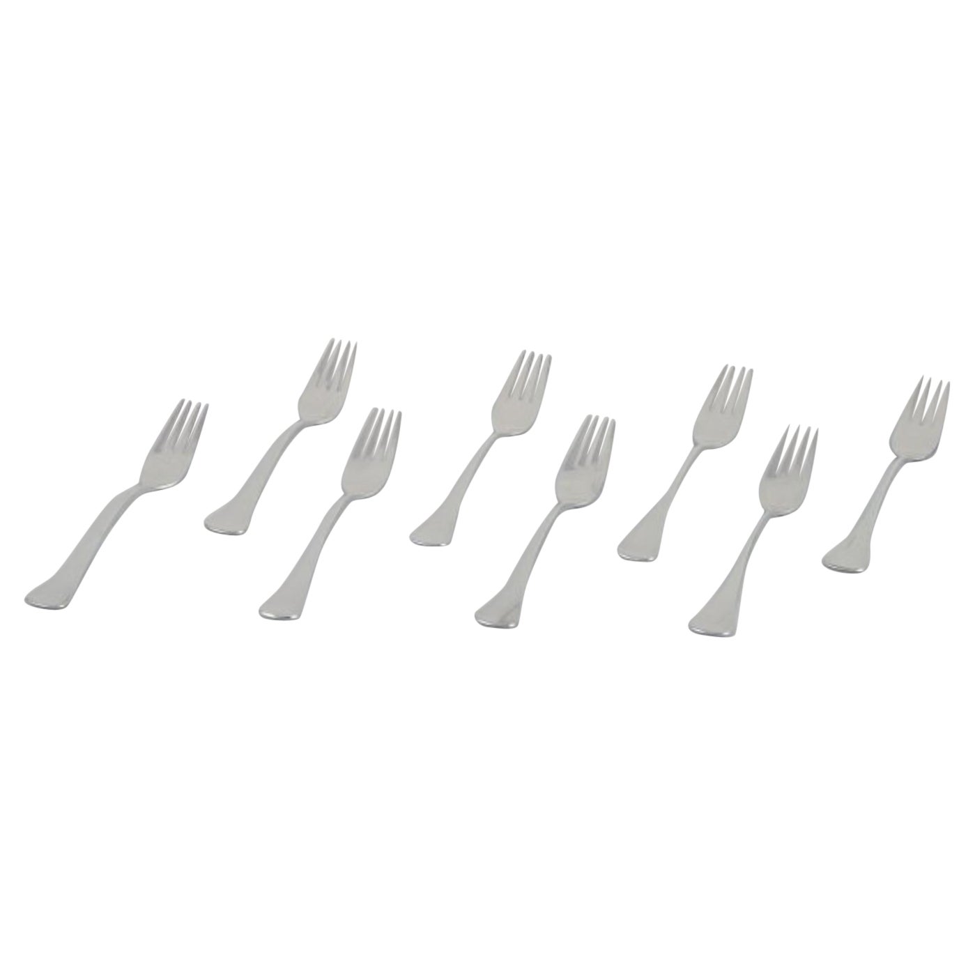 Horsens Silver. Un set di otto forchette da pranzo in argento 830.