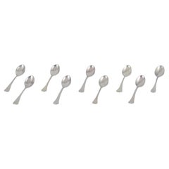 Horsens Silver. Juego de nueve cucharas de comedor de plata 830.