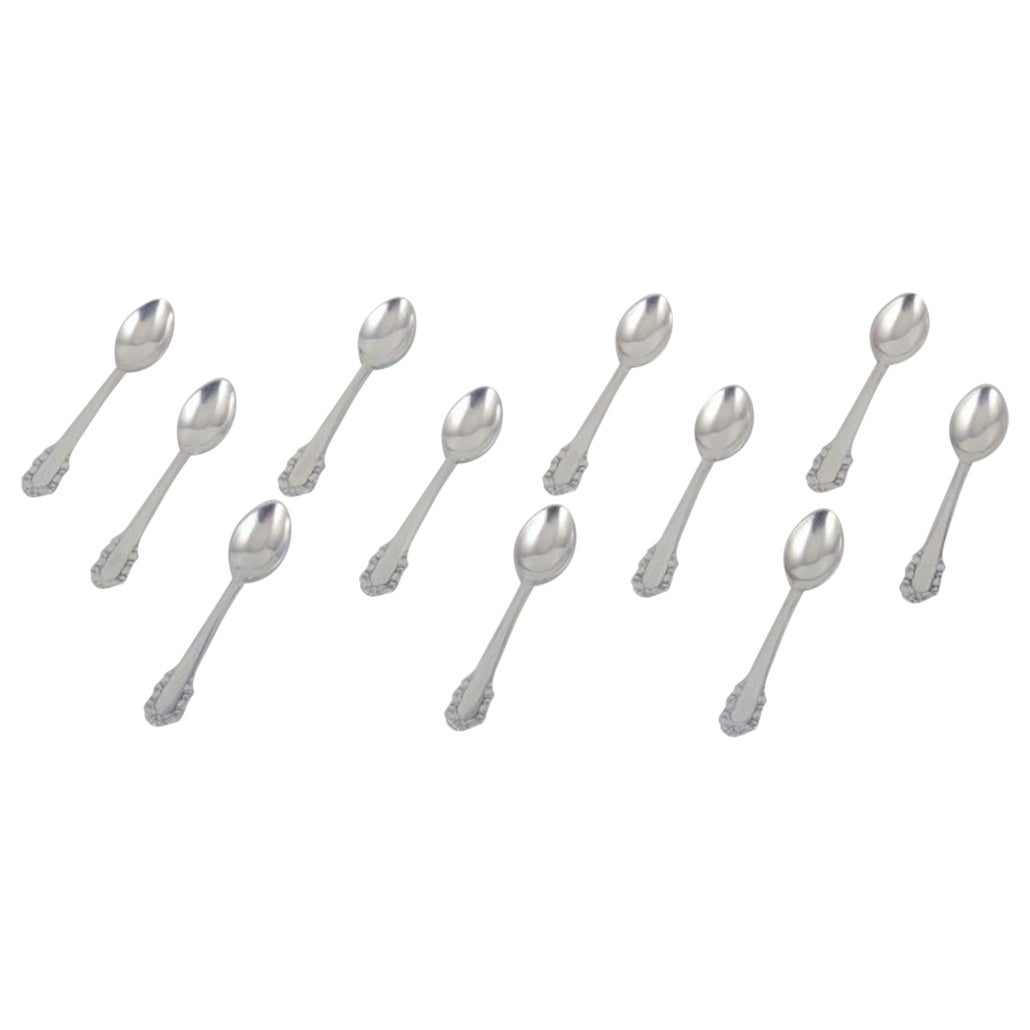 Georg Jensen Mughetto. Set di undici cucchiaini da caffè in argento sterling in vendita