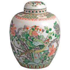 19th Century Famille Verte Jar and Cover