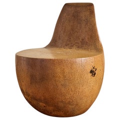 Taburete Monoxyl de madera de coco