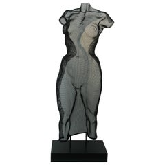 "Standingirl" Unique Steel Mesh Sculpture