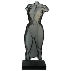 "Standingirl" Unique Steel Mesh Sculpture 4