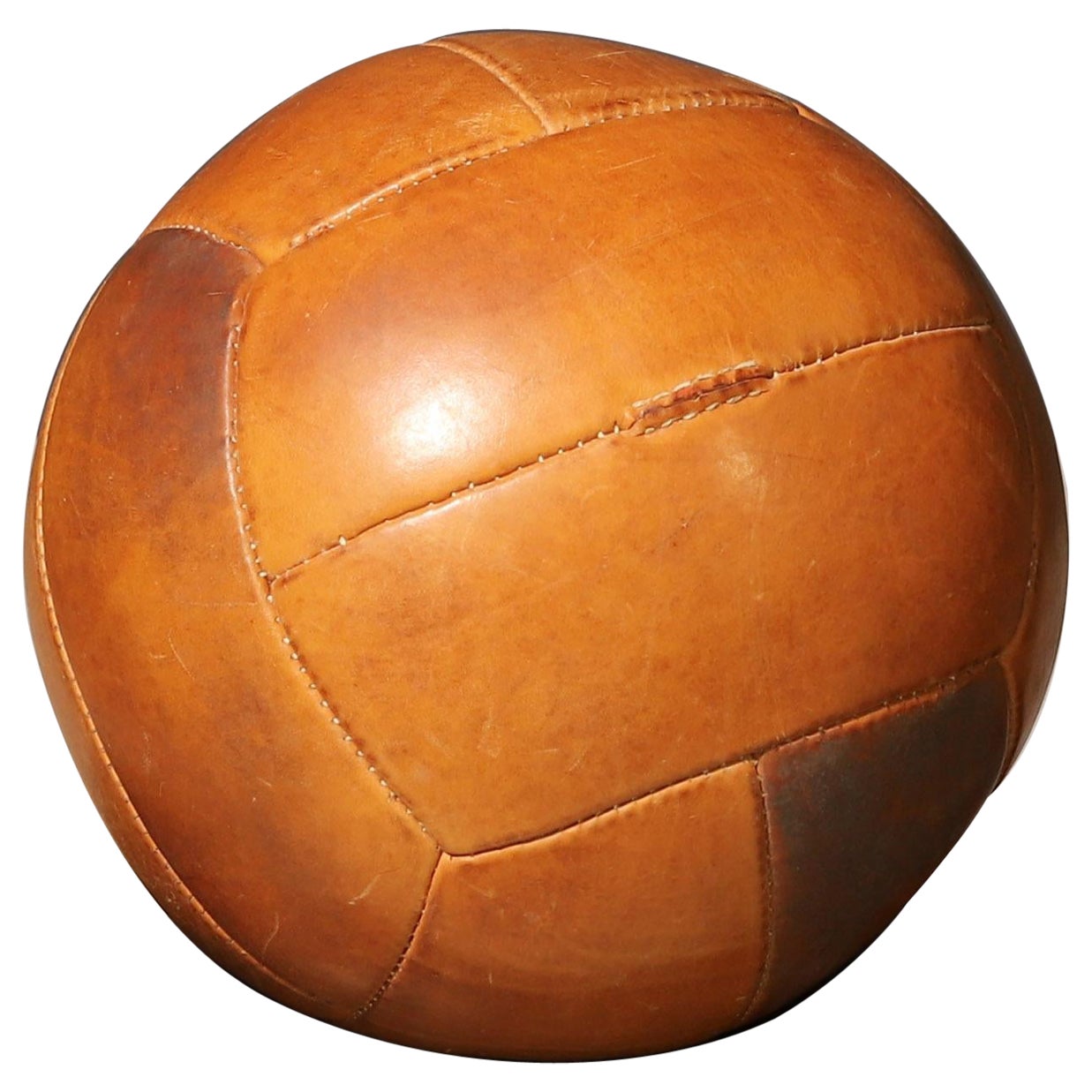 Gran balón medicinal vintage de cuero