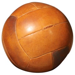 Gran balón medicinal vintage de cuero