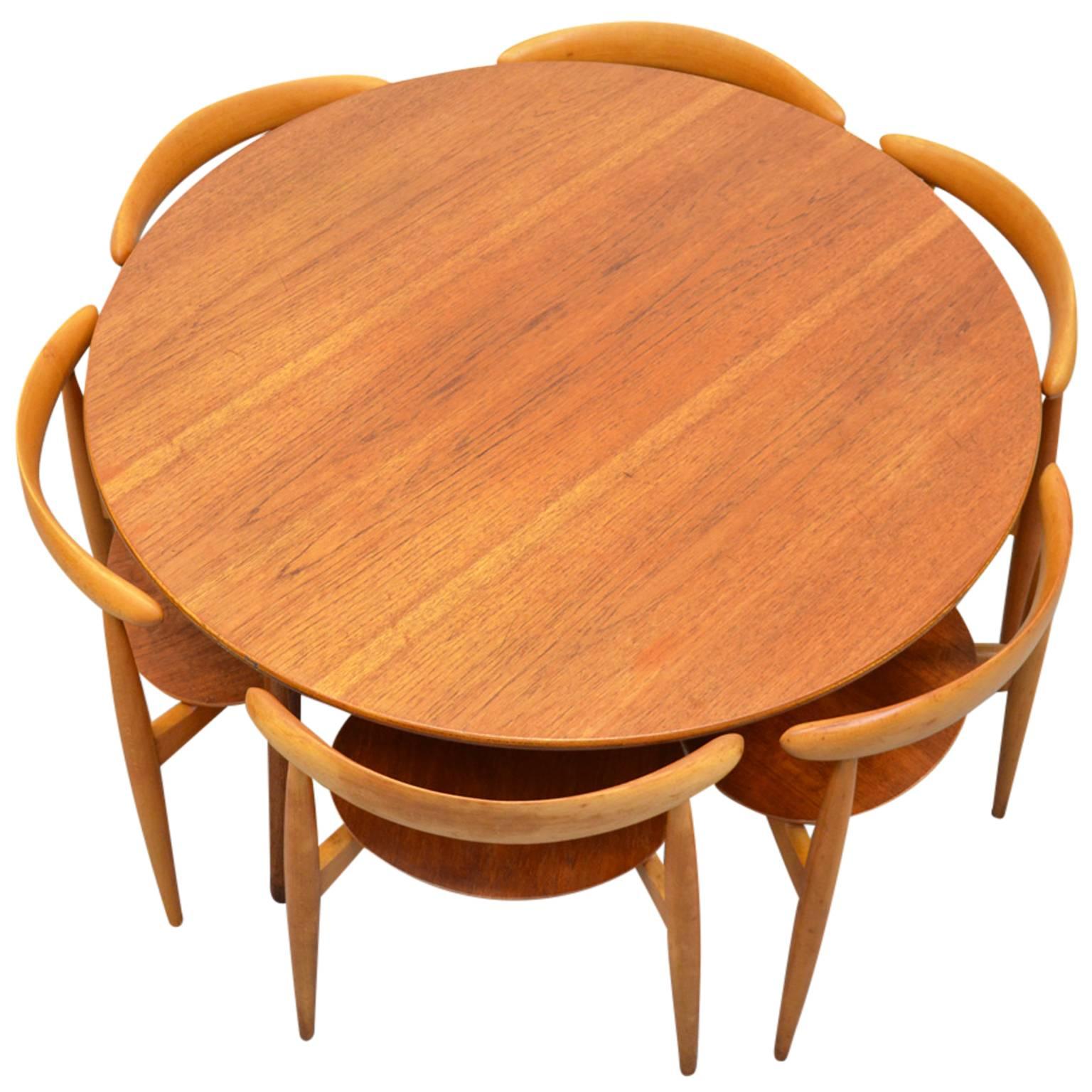 Heart Dining Set by Hans J. Wegner for Fritz Hansen