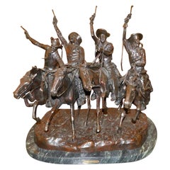 Bronze Cowboys " Coming Through the Rye " Frederic Remington Mid 20th Century