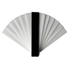 Aplique de Pared en Forma de Abanico Blanco Negro Estilo Art Decó Años 80