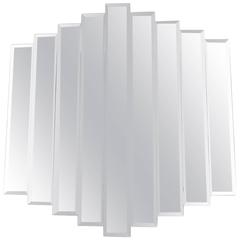 Large American Mid-Century Modern Nine-Panel Stepped and Layered Wall Mirror 1