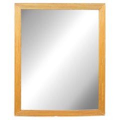 Miroir français du 19ème siècle avec contour linéaire sculpté en flûte et verre d'origine