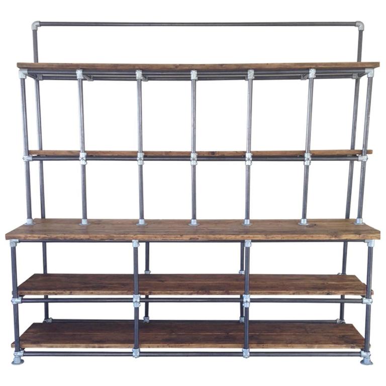Vintage Pipe And Plank Shelving Shabby Chic At 1stdibs