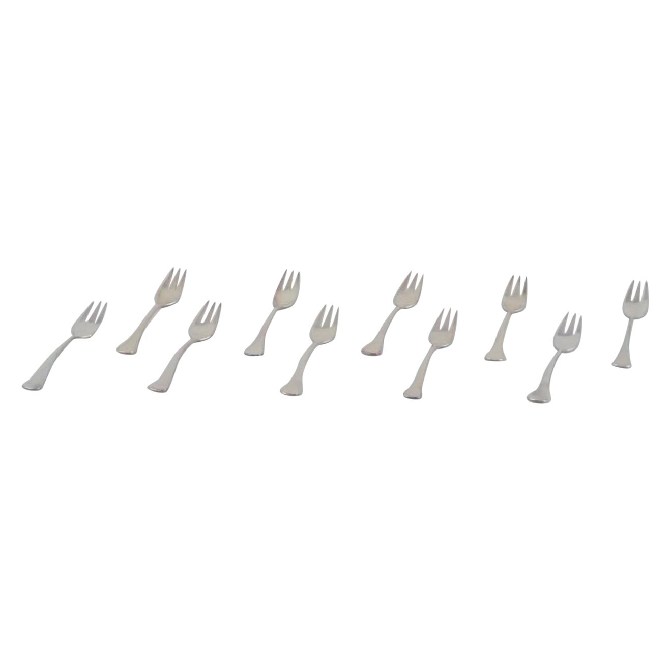 Horsens Silver. Set of ten pastry forks in 830 silver.