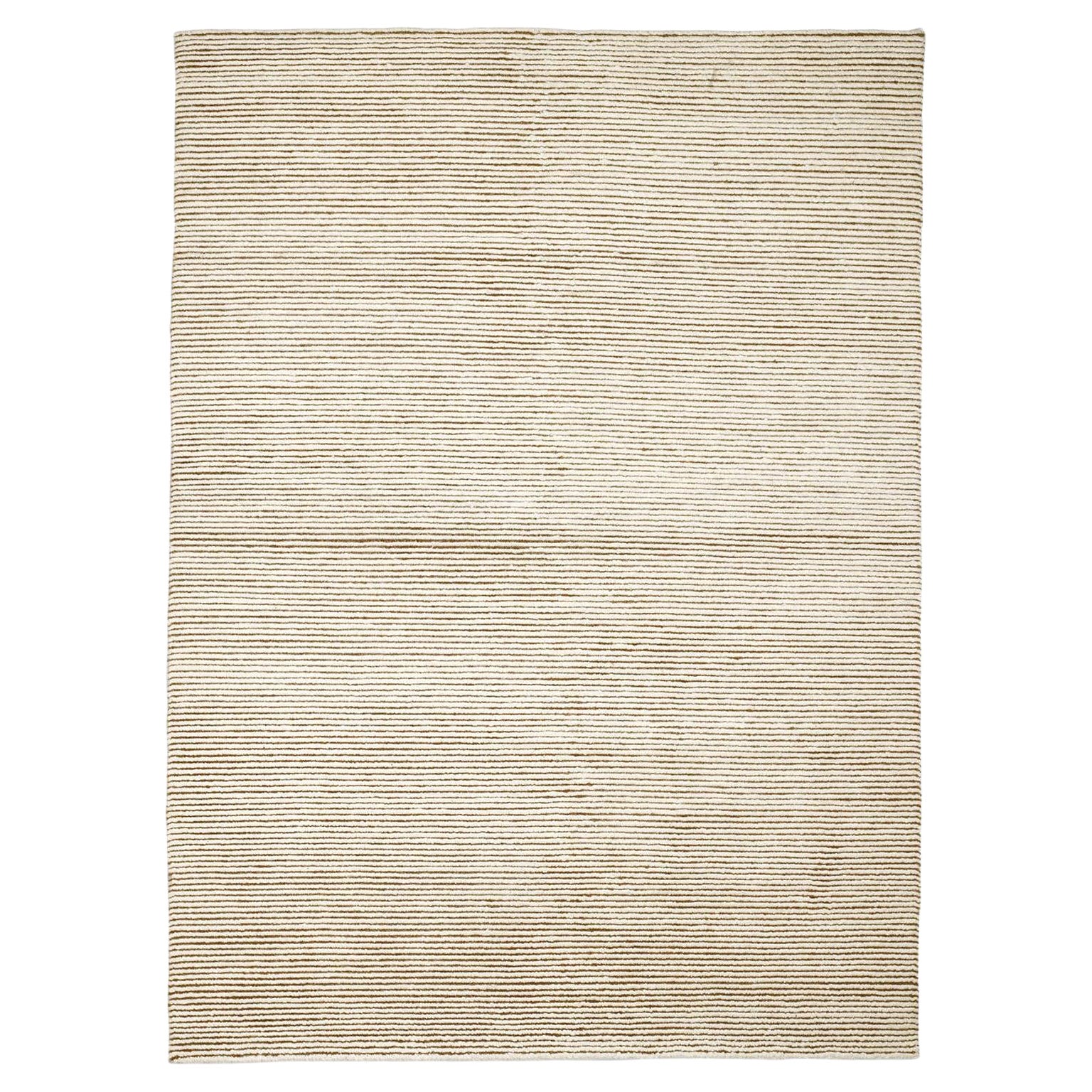 Tappeto Design Italiano Bianco Lana Righe by Deanna Comellini In Stock 170x240cm