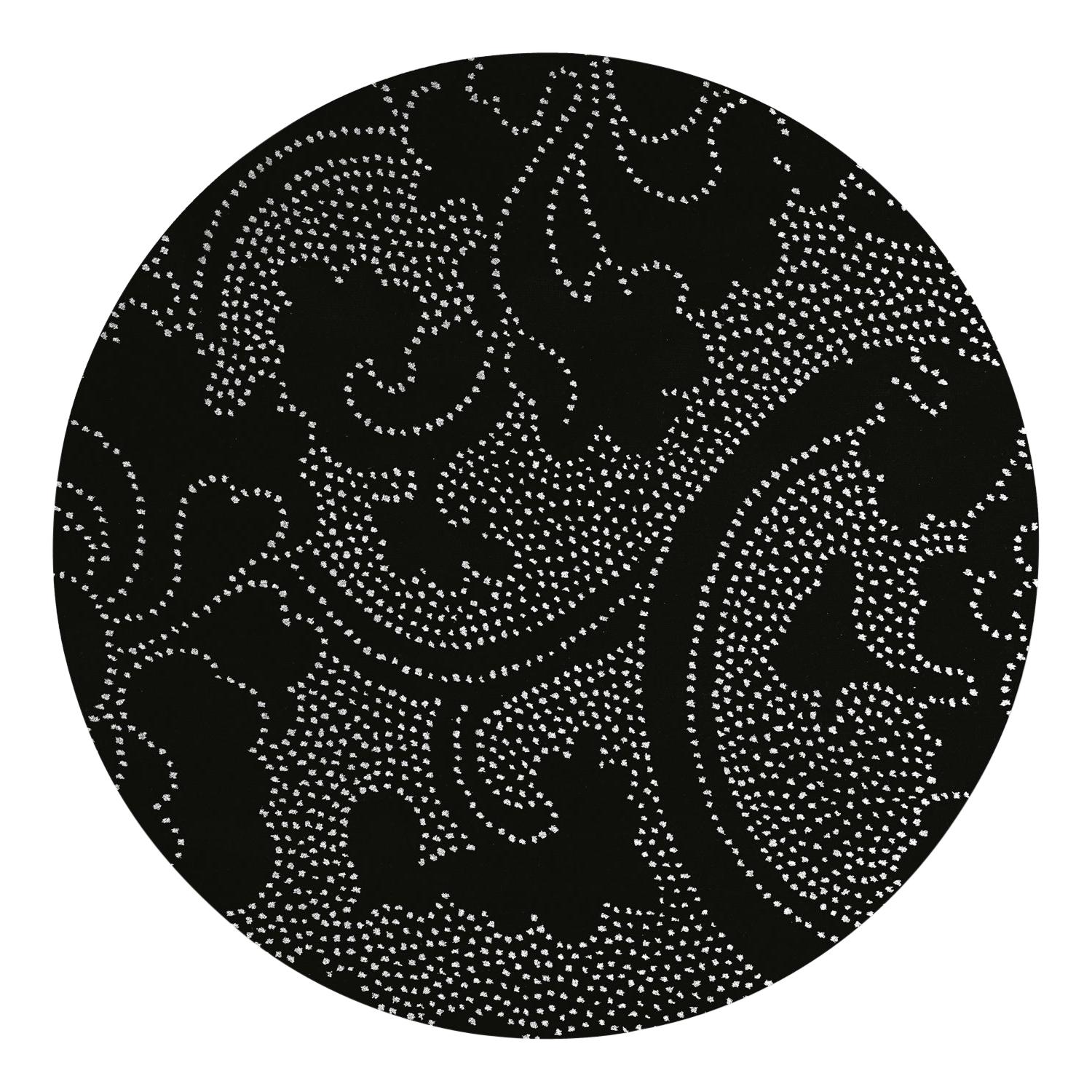 Tappeto Design Rotondo Bianco e Nero in Lana by Deanna Comellini En Stock 110cm