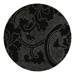 Tappeto Design Rotondo Bianco e Nero in Lana by Deanna Comellini En Stock 110cm