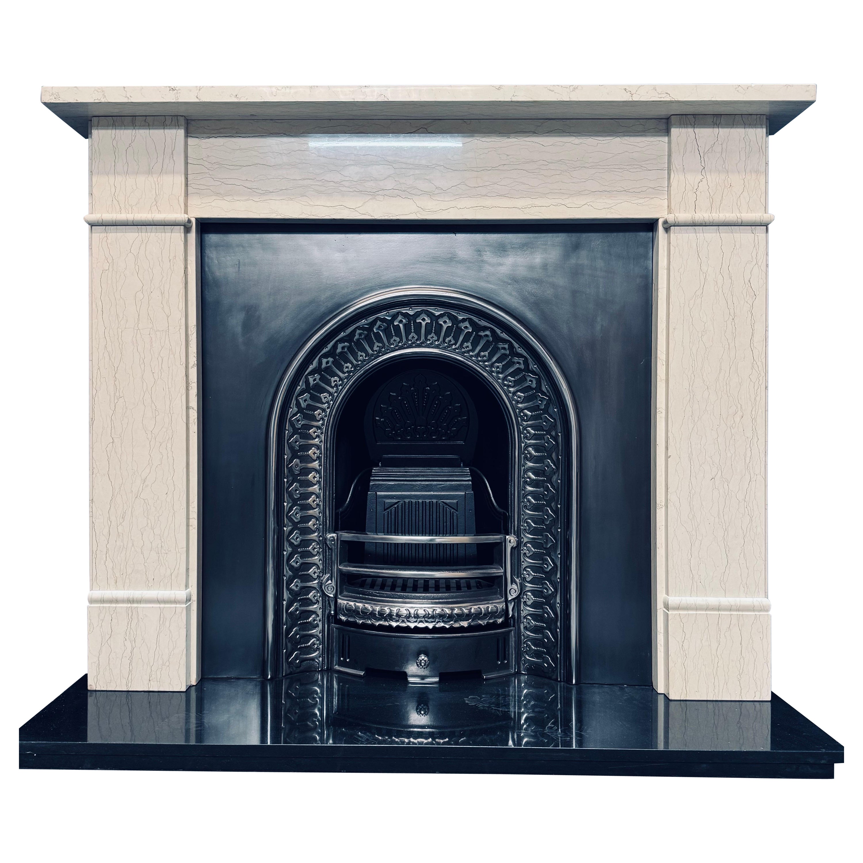 Ende des 19. Jahrhunderts Victorian Manner geäderten Marmor Kamin Surround.