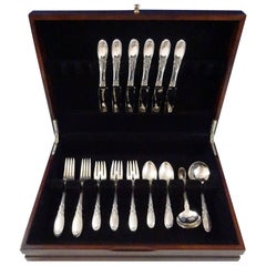 Vintage Old Mirror by Towle Sterling Silver Flatware Service Set of 30 Pieces