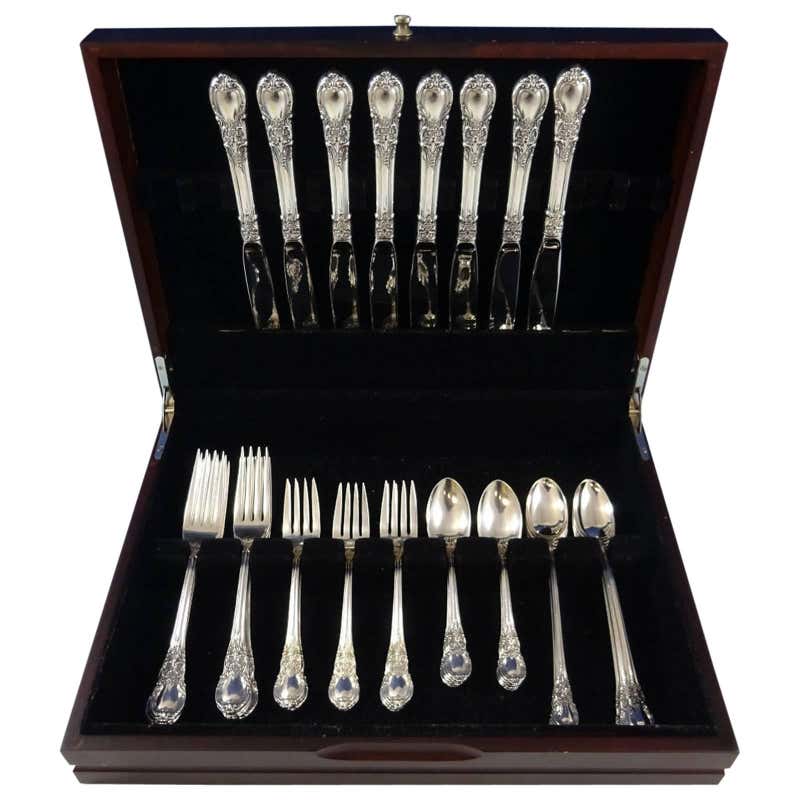 Memory Lane by Lunt Sterling Silver Flatware Set 8 Service 34 Pieces ...