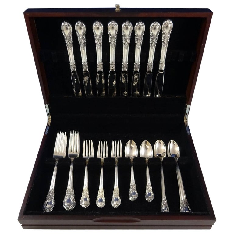 American Victorian by Lunt Sterling Silver Flatware Set Service 40 Pc