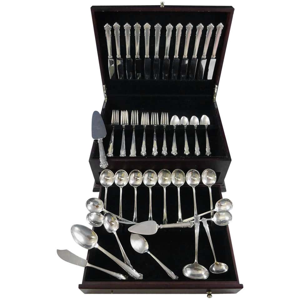 English Shell by Lunt Sterling Silver Flatware Service for Eight Set 55 ...