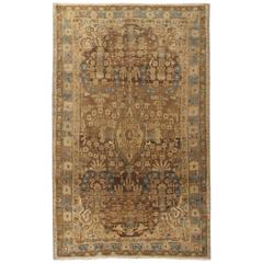 Persian Mahal Rug with Brown and Blue 5