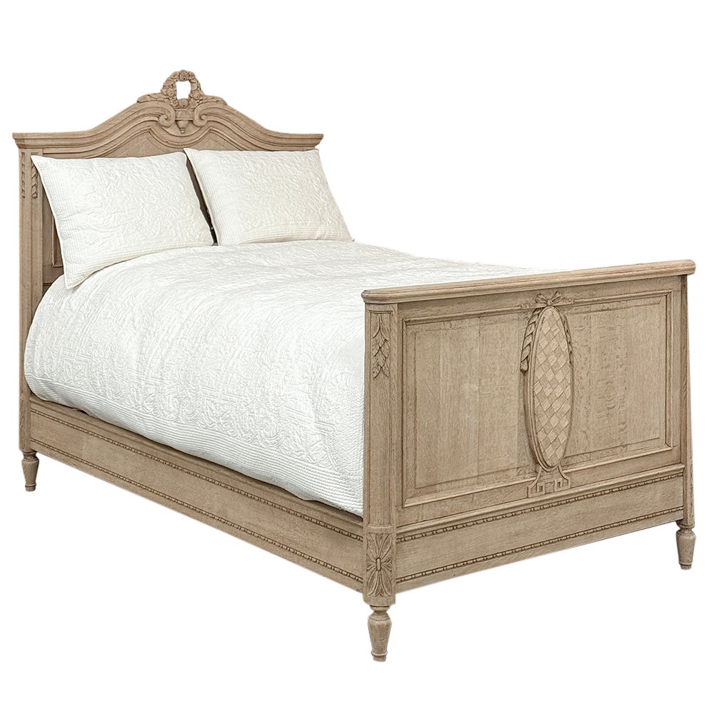 Antique Country French Louis XVI Stripped 3/4 Bed
