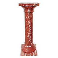 Early 20th Century French Rosso Francia Red Marble Pedestal