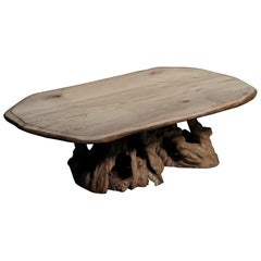 Live Edge Roots Couchtisch mit organischer Holzplatte