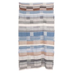 Catarina Riccabona, Handwoven Alpaca Throw 'Greys and Indigo Blue'