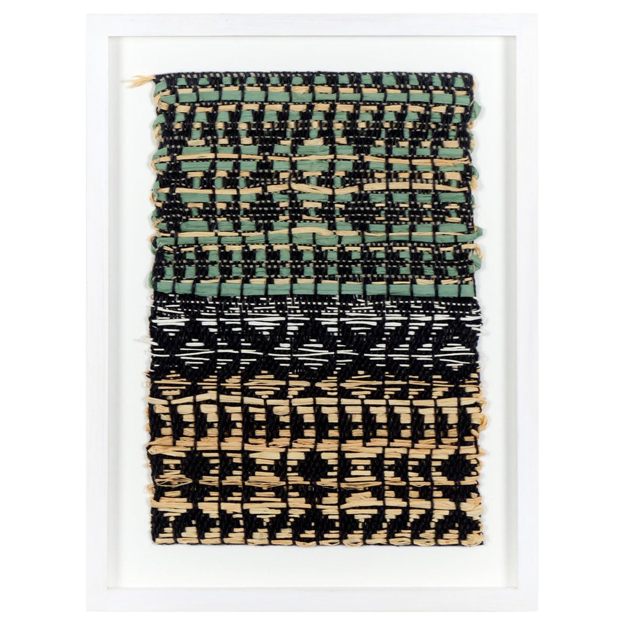 Catarina Riccabona, Patterned Linen, Paper & Raffia Panel For Sale