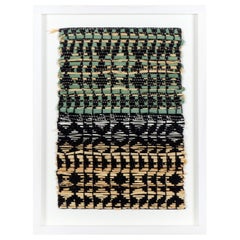 Catarina Riccabona, Patterned Linen, Paper & Raffia Panel