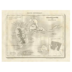 Antique Map of Guadeloupe and Dependencies – France Pittoresque, c. 19th Century