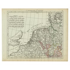 Antike Karte von Norddeutschland und den Niederlanden - um 1806