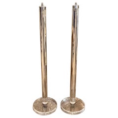 Pair of 20th Mid-Century Karl Springer Manner Lucite Lamps