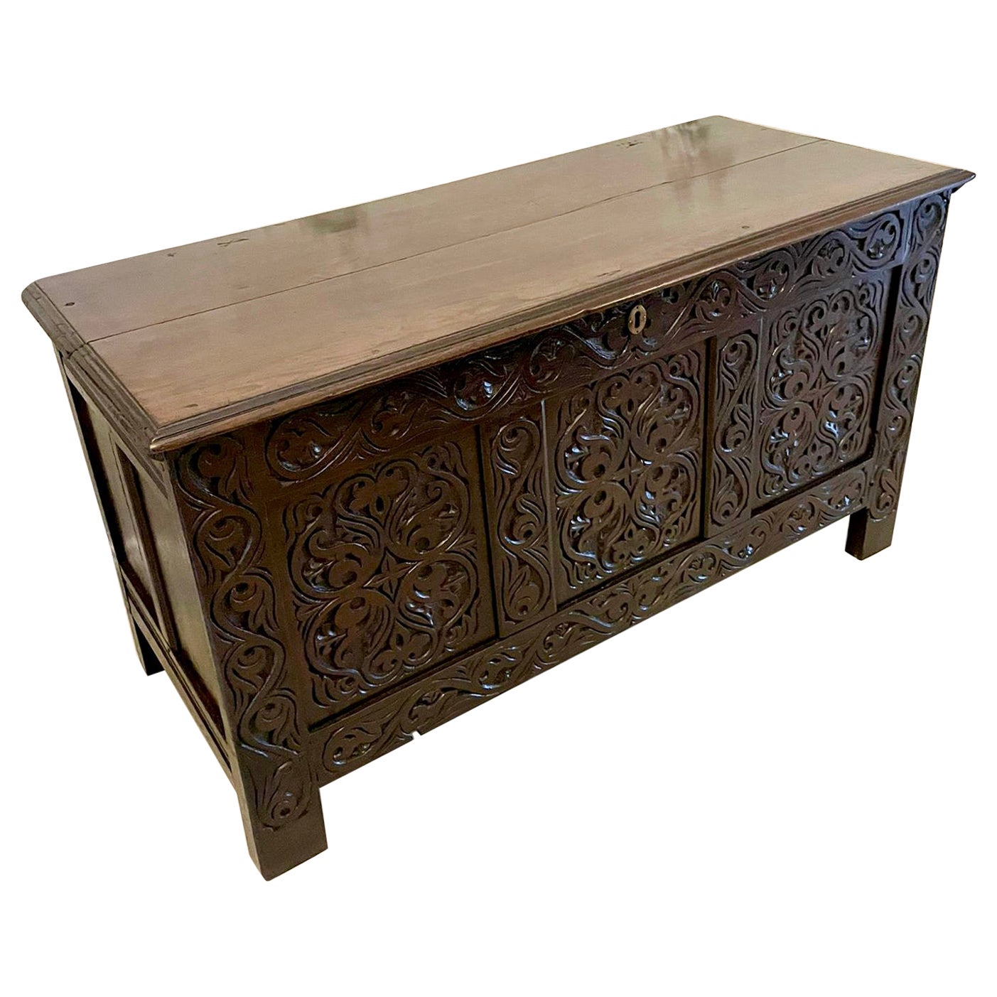 Antique Early 18th Century Carved Oak Coffer/Chest