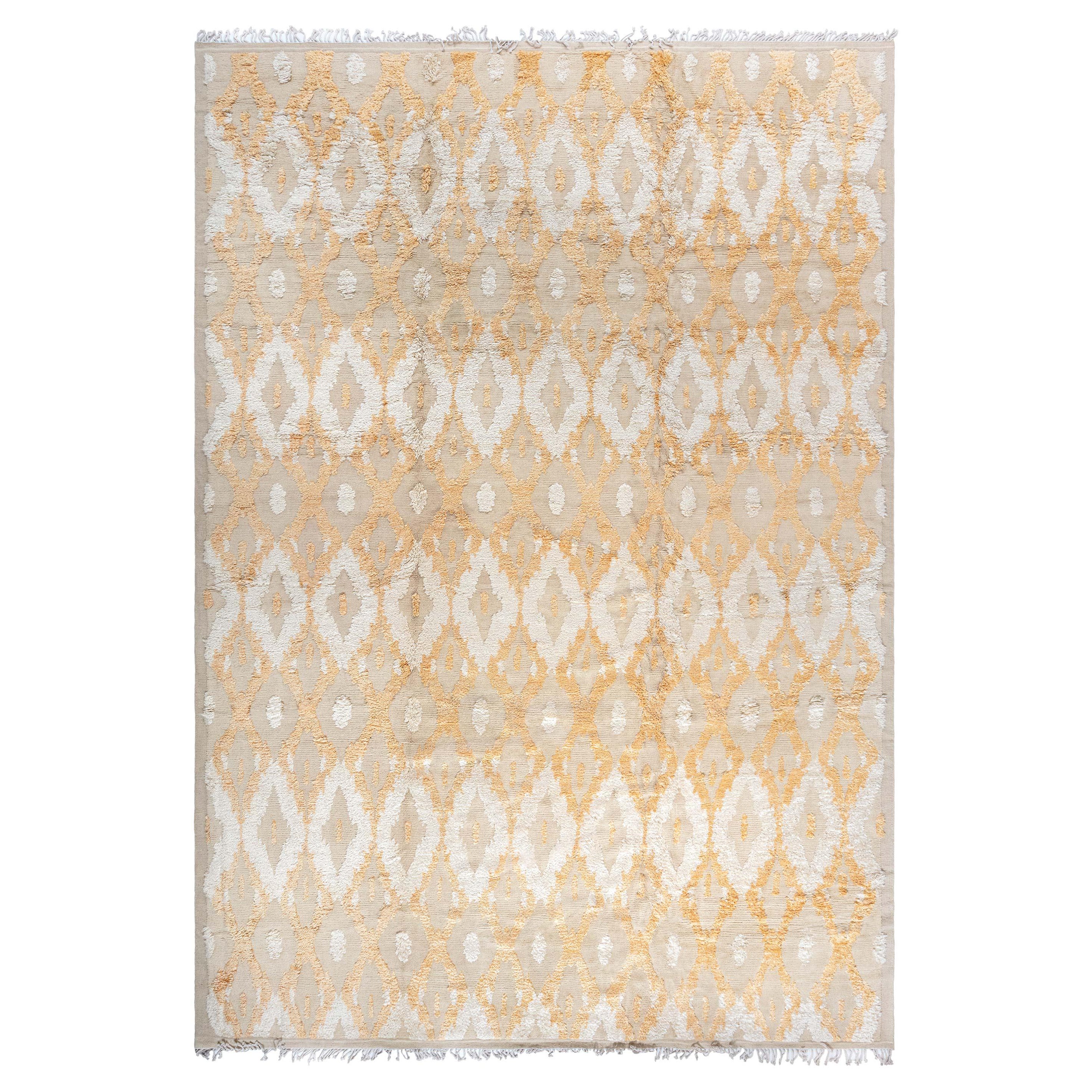 Large One-of-a-kind Kasuri Handmade Wool Rug by Doris Leslie Blau