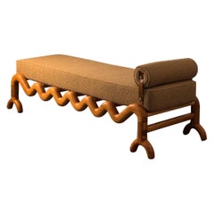Daybed Brown Oak Oak et Brown Boucle