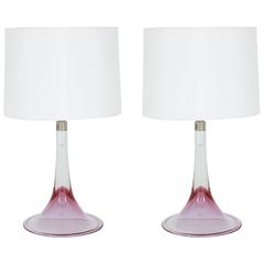 Royal Copenhagen Orchid/Clear Glass Lamps