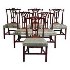 A Fine Set of Six George III 18th Century Gothic Chippendale Dining Chairs, 1760