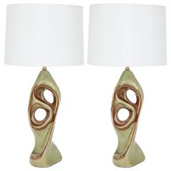 Pair of West German Ceramic Lamps, Style of Marianna von Allesch 2