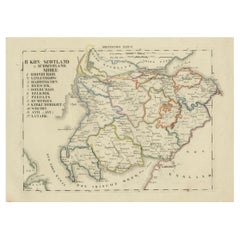 Antique 1830 Map of Southern Scotland with Edinburgh, Berwick, Ayr, and Dumfries
