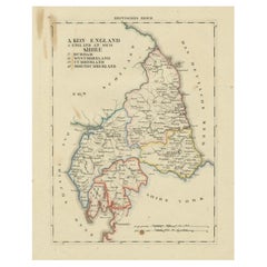 Carte du nord de l'Angleterre et de Durham, Cumberland, Westmorland, Northumberland, 1830