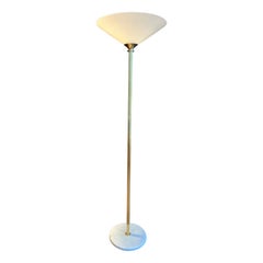 Brass Floor Lamp with Glas Shade