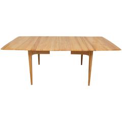 Retro Hickory Wood Drop-Leaf Dining Table in the Manner of Heywood-Wakefield