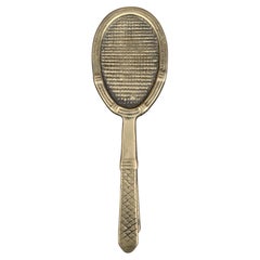 Battente per porta con racchetta da tennis in ottone fuso vintage