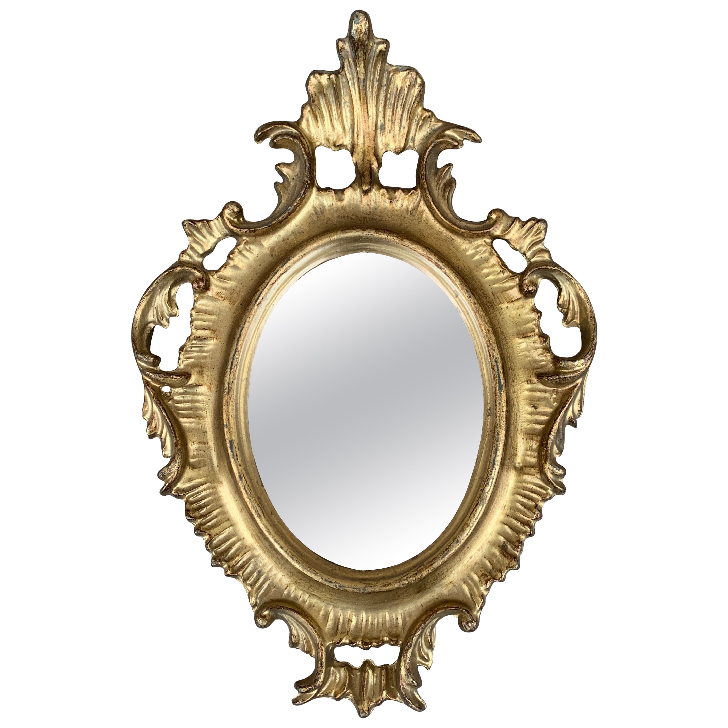 Italienischer Florentiner Barock-Wandspiegel aus vergoldetem Holz