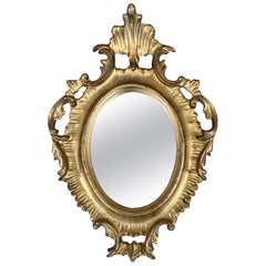 Italienischer Florentiner Barock-Wandspiegel aus vergoldetem Holz