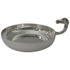 Hermes Silber Platte  Tier-Ablageschale / Großer Tastevin ca. 1960