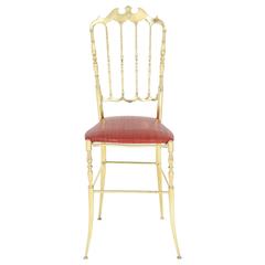 Brass Chiavari Chair with Woven Leather Seat
