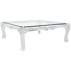 Carved Lucite Cocktail Table